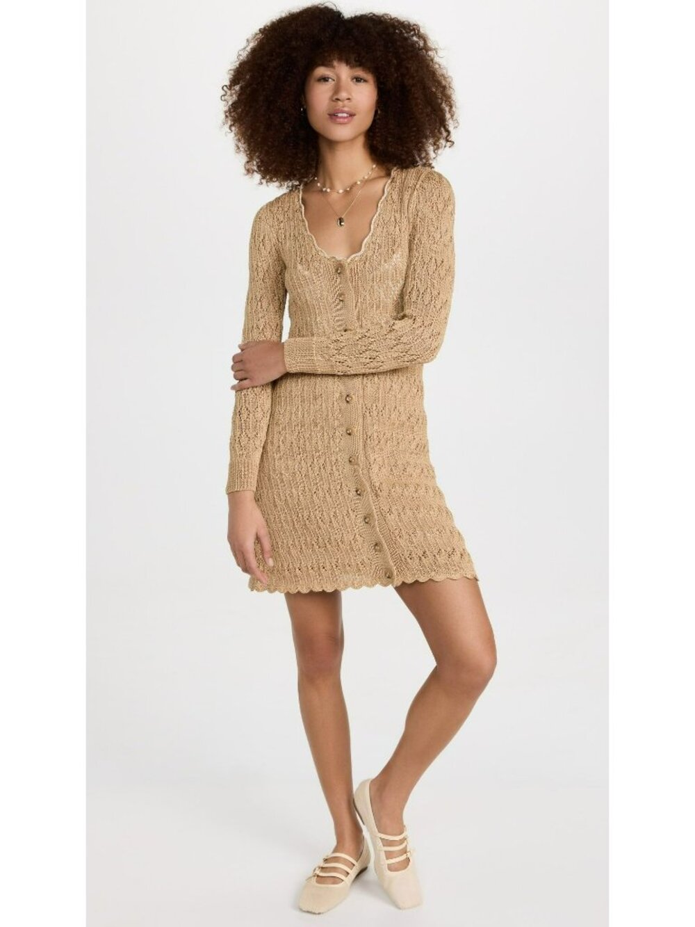 Stella Pardo Paris $550 Crochet Knit Sweater Dress Coquette 90s Cottage Core - Picture 15 of 15